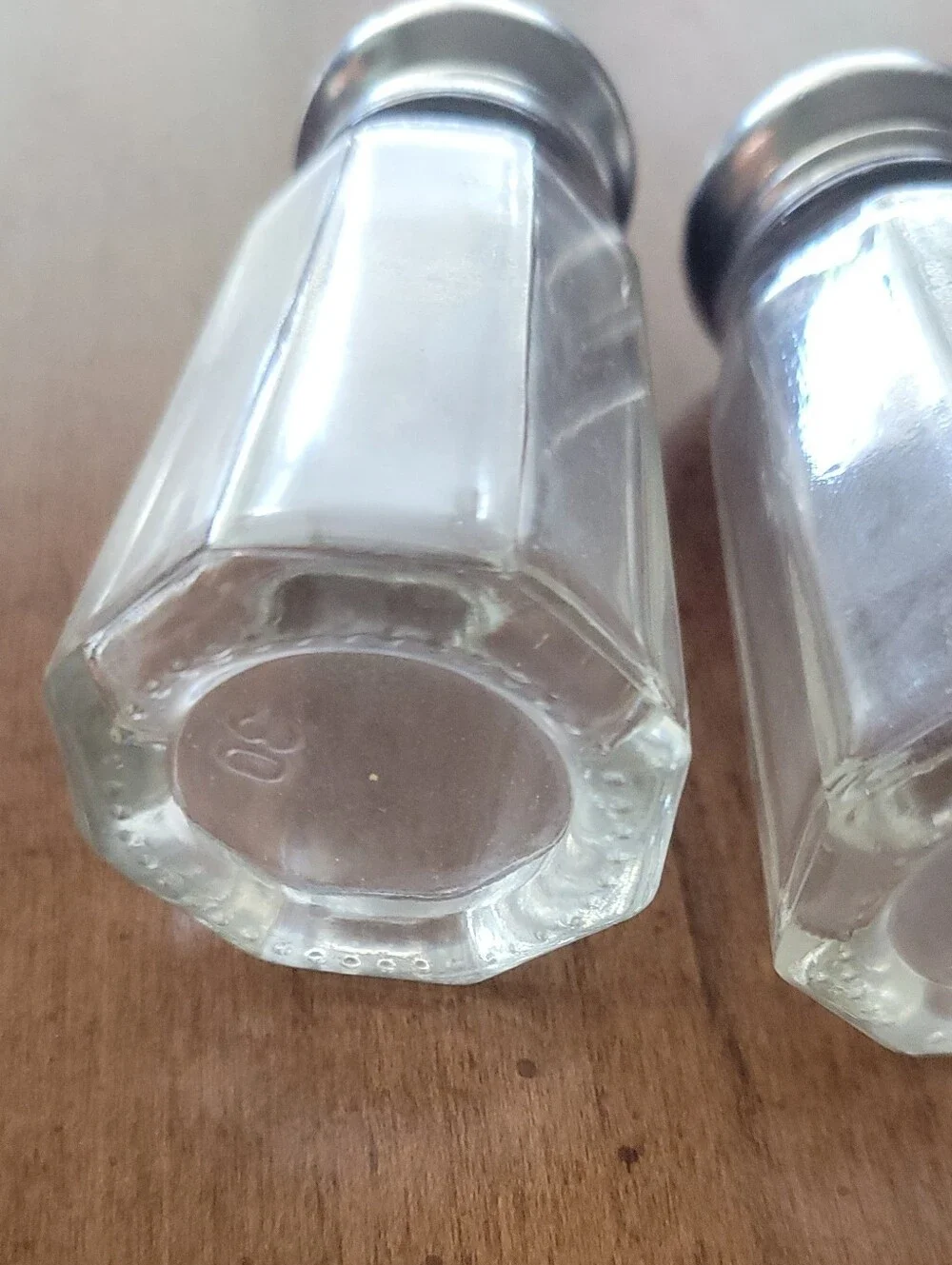 Vintage 8 Sided Gemco Clear Salt And Pepper Shakers